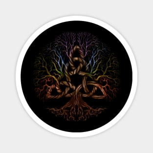Colorful Tree of life with Triquetra Magnet